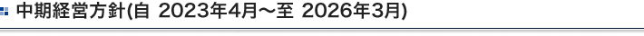 中期経営方針(自 2023年4月～至 2026年3月) 
