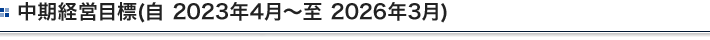 中期経営目標(自 2023年4月～至 2026年3月) 